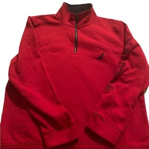 Red Nautica 1/4 Zip Sweater Size Large